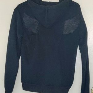 Black Winged Hoodie Jacket